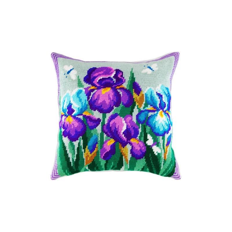 Набор для вышивания крестиком подушки Чарівниця V-99 Синие ирисы (7393)