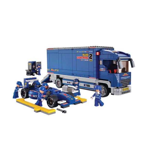 Конструктор Sluban Автотрейлер Formula из пластика на 641 дет. Синий (150-98-М38-В0357)