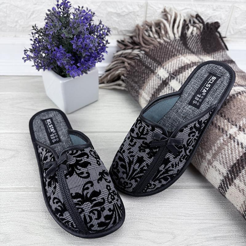 Домашні тапочки жіночі текстильні Е-001-28-1 p. 37 23,5-24 см Чорний