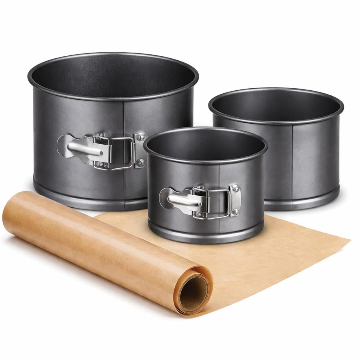 Набор для выпечки кулича KITUA разъемные формы 3 шт./силиконизированный пергамент 30 см х 50 м (00000043373)