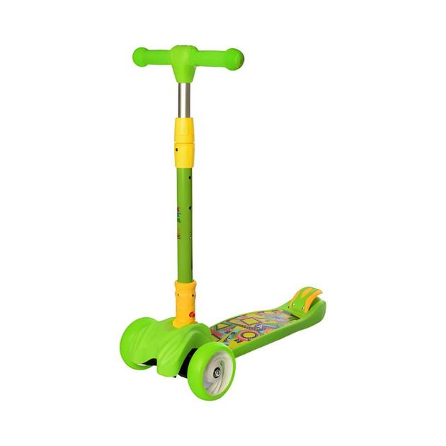 Самокат триколісний дитячий iTrike Maxi складний з підсвічуванням коліс JR 3-060-11-GR Зелений Самокат триколісний дитячий iTrike Maxi складний з підсвічуванням коліс JR 3-060-11-GR Зелений