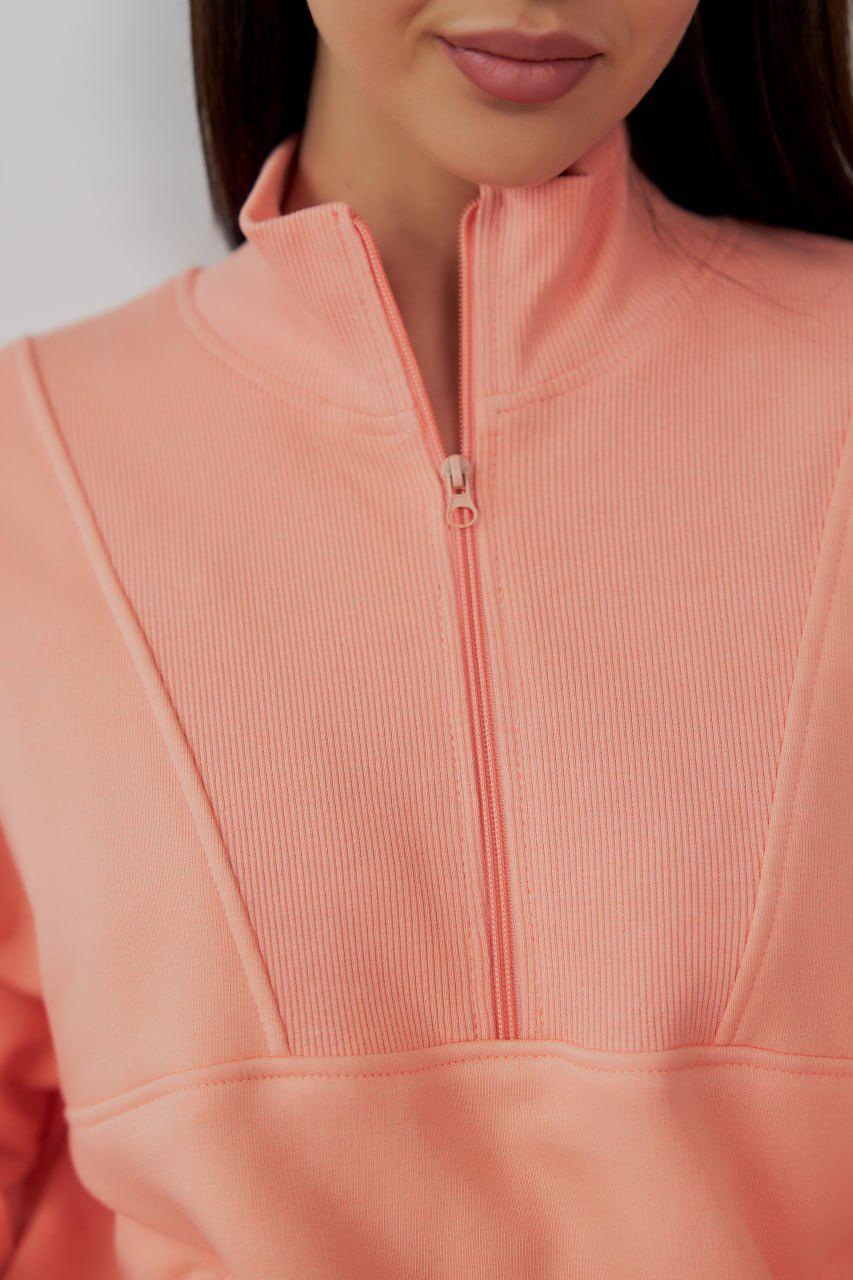 Костюм спортивный женский М148.3 3-х нитка M Персиковый (162-1-61) - фото 2 Костюм спортивный женский М148.3 3-х нитка M Персиковый (162-1-61) - фото 2