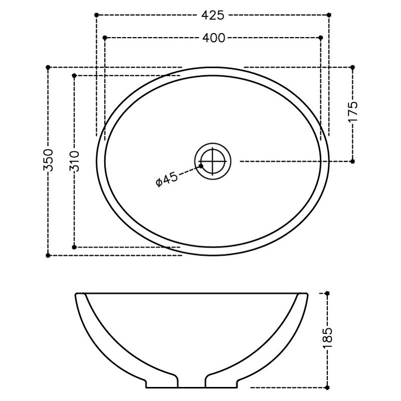 Умивальник Jaquar Continental на стільницю 42,5х35 см (CNS-WHT-903) - фото 2