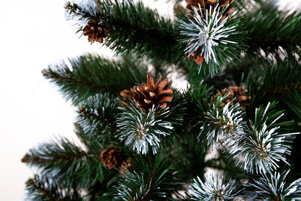 Ялинка штучна Лідія 130 см + шишки Зелений з білими кінчиками - фото 3 Ялинка штучна Лідія 130 см + шишки Зелений з білими кінчиками - фото 3