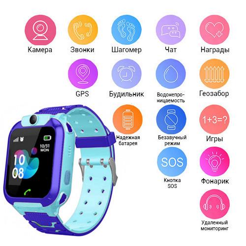 Детские смарт-часы Baby watch с GPS TD7 камера с картой памяти 16 Гб Голубой - фото 12