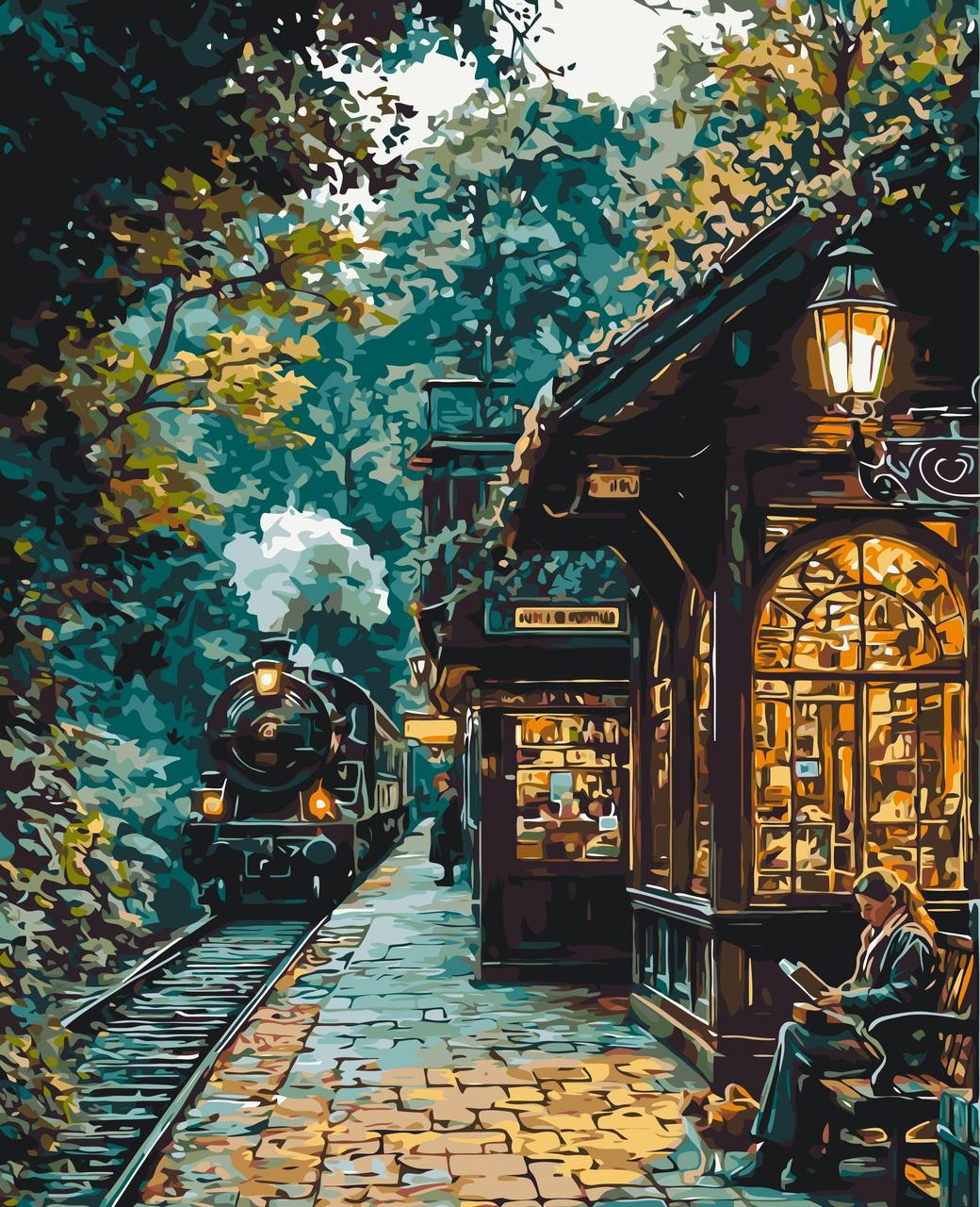 Картина за номерами Орігамі В очікуванні потягу LW3494 40x50 см Картина за номерами Орігамі В очікуванні потягу LW3494 40x50 см