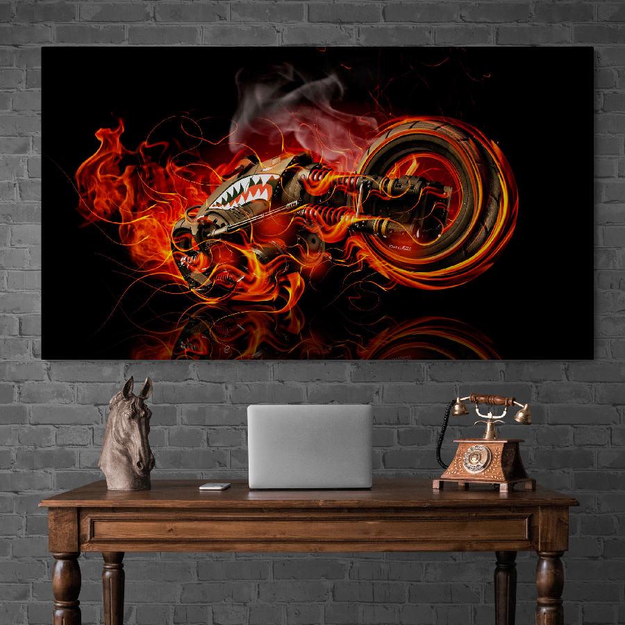 Картина на холсте HolstPrint Спортбайк 50х100 см