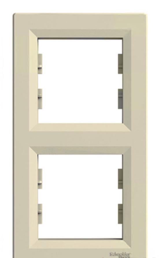 Рамка двухместная вертикальная Schneider Electric Asfora Слоновая кость (00000003073)