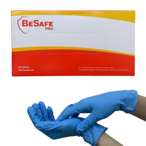 Рукавички BeSafe нітрилові щільність 5,5 р. 08 М Синій