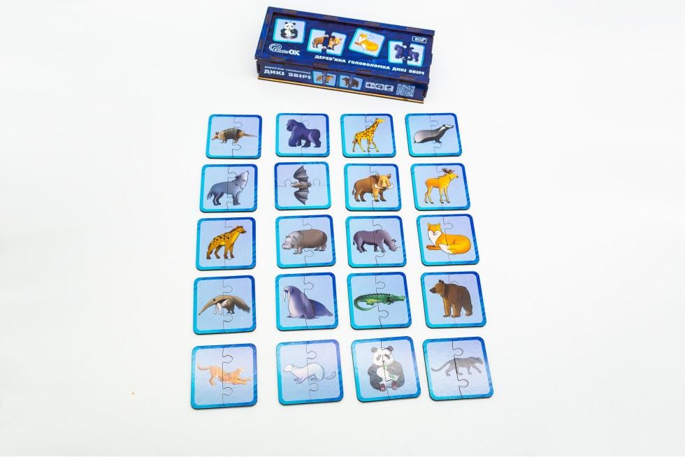 Сортер-пазл деревянный PuzzleOK Дикие Животные