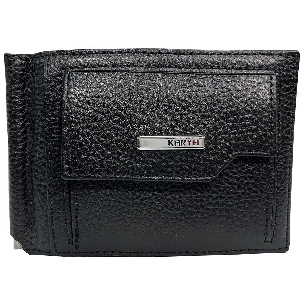 Зажим для купюр мужской Karya 0460-45 из натуральной кожи Черный (2569946710)