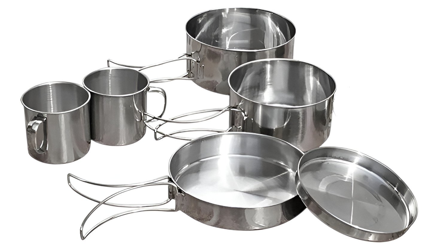 Набор туристической посуды Stenson R93602 нержавеющая сталь 6 шт. 250/300/500/700/970 мл Стальной (b42ab61a)