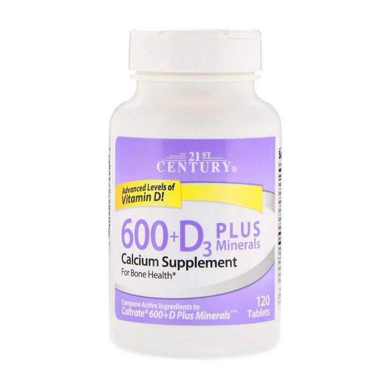 Витаминно-минеральный комплекс 21st Century 600 D3 Plus Minerals 120 tablets