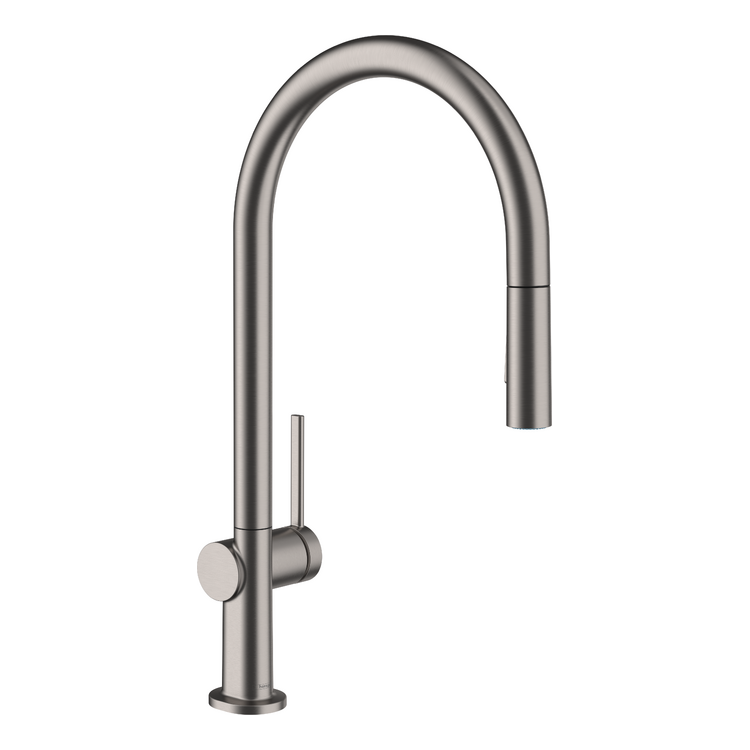 Змішувач кухонний Hansgrohe Talis M54 210 2jet з витяжним виливом Brushed black/Chrome (72800340)