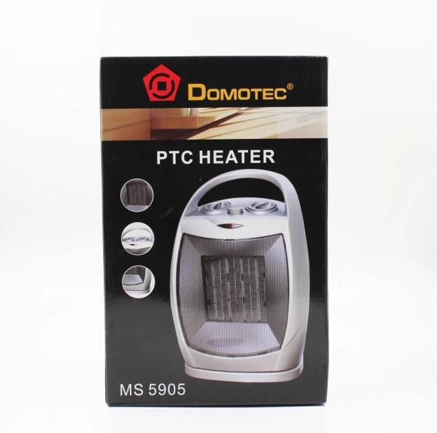 Тепловентилятор керамический Domotec MS-5905 с терморегулятором/таймером 3 скорости 1500 Вт Серый (12832628) - фото 2