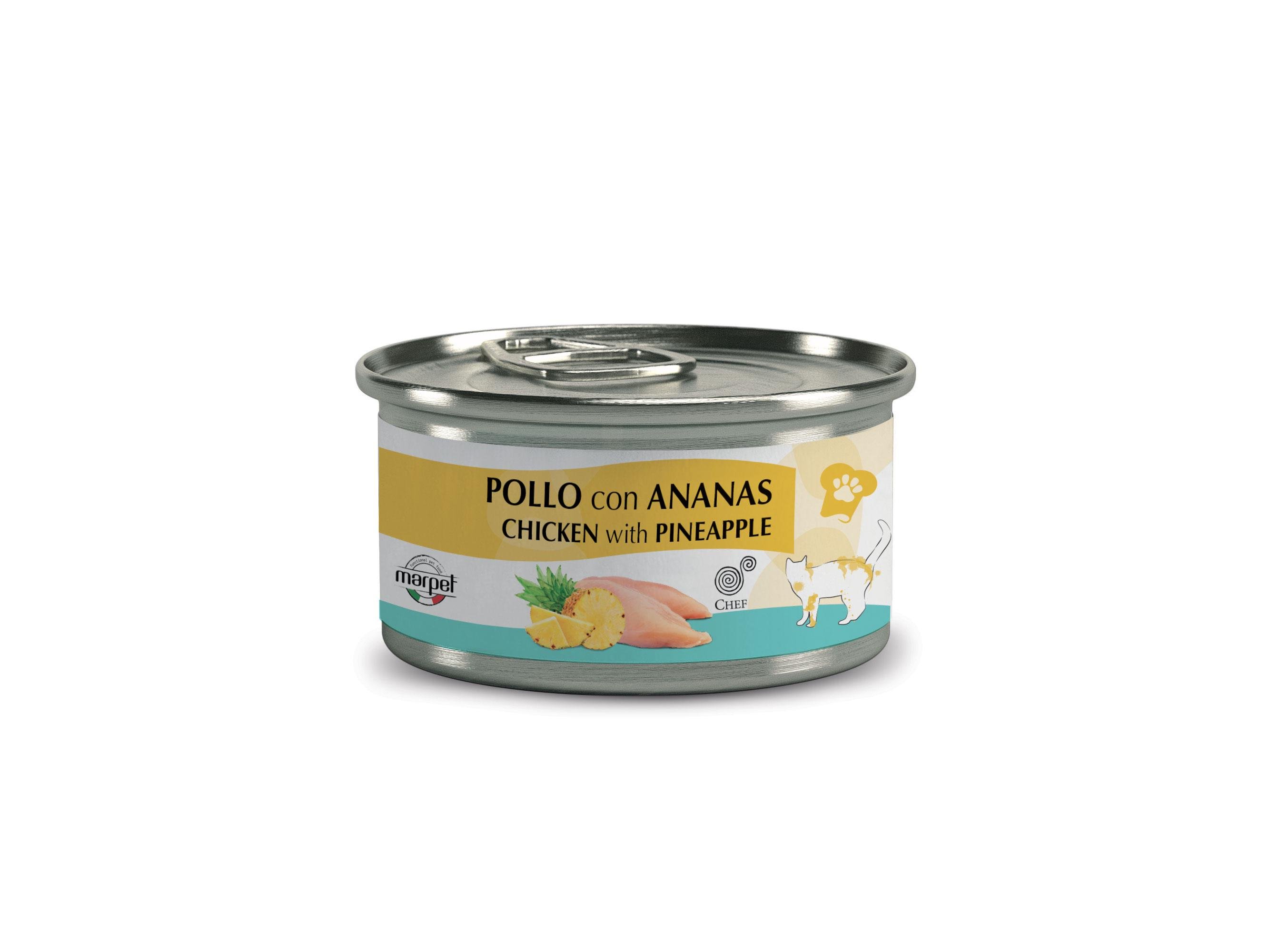 Корм влажный Marpet Aequilibria Chef для кошек курица с ананасом 80 г