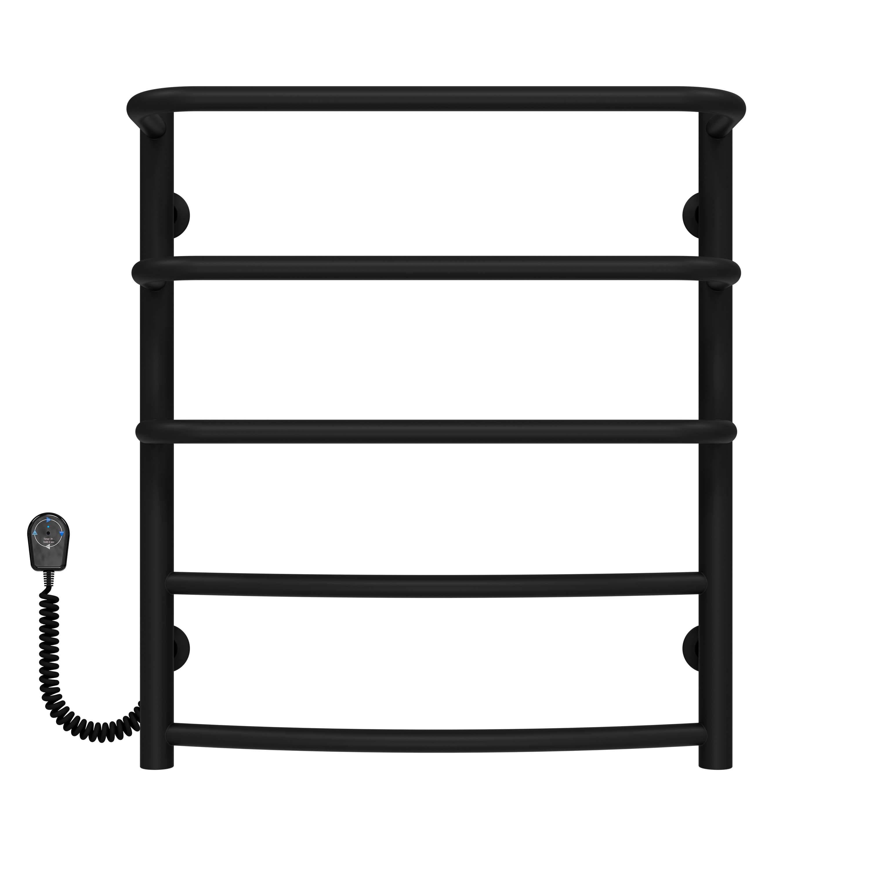 Полотенцесушитель электрический Deffi Каскад Дуга П5 EF16 левое подключение нержавеющая сталь 400х600 мм Черный (C.KD.60.40.5.EBL5)