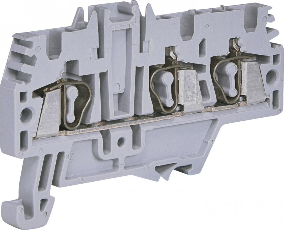 Клема пружинна набірна ETI ESP-HMM.2/1+2 24А 2 мм2 х 66х5,2х41 мм 3 контакти Сірий (3903233)