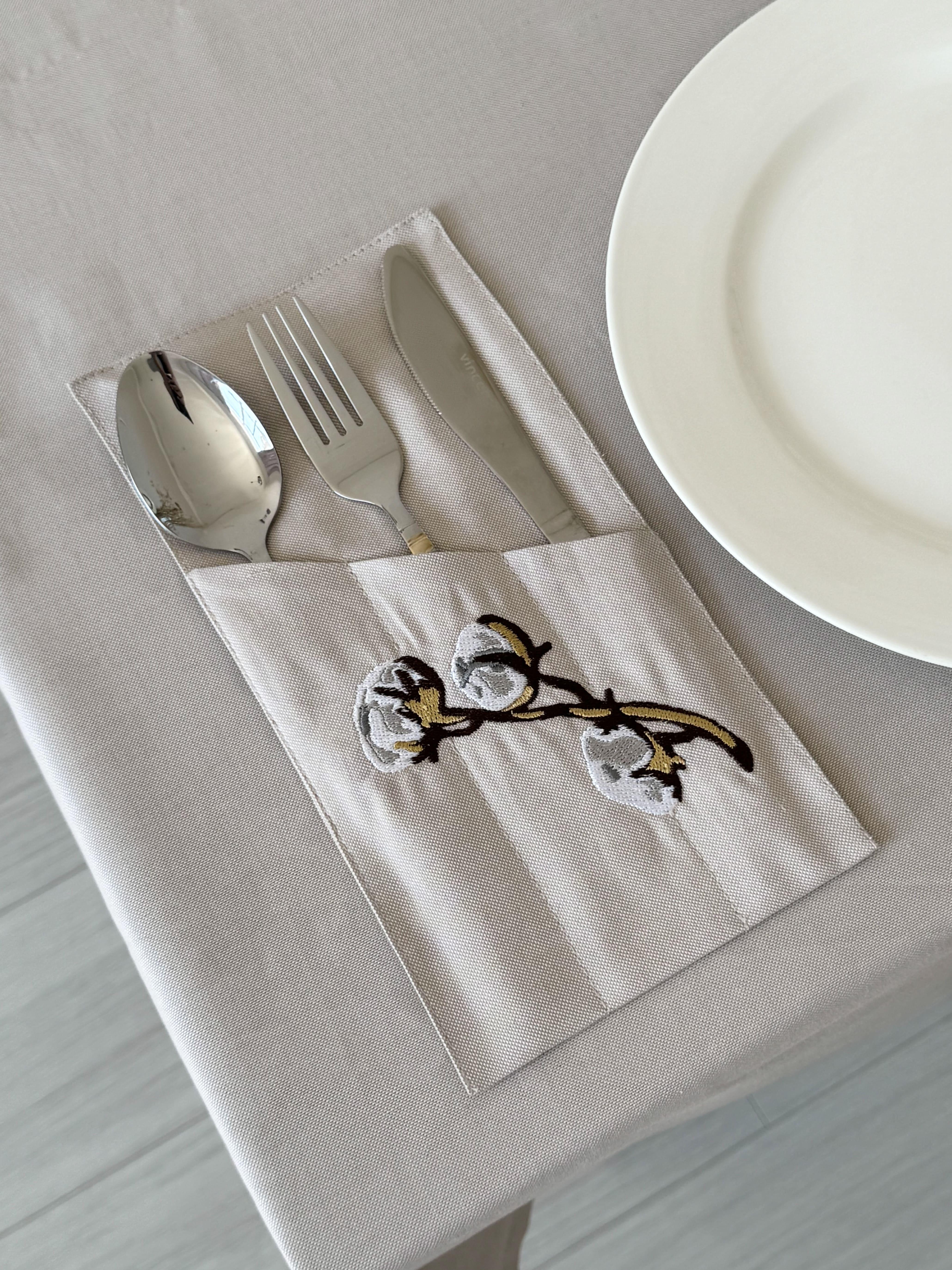 Карман для столовых приборов с вышивкой Хлопок 1 шт. (29926370)