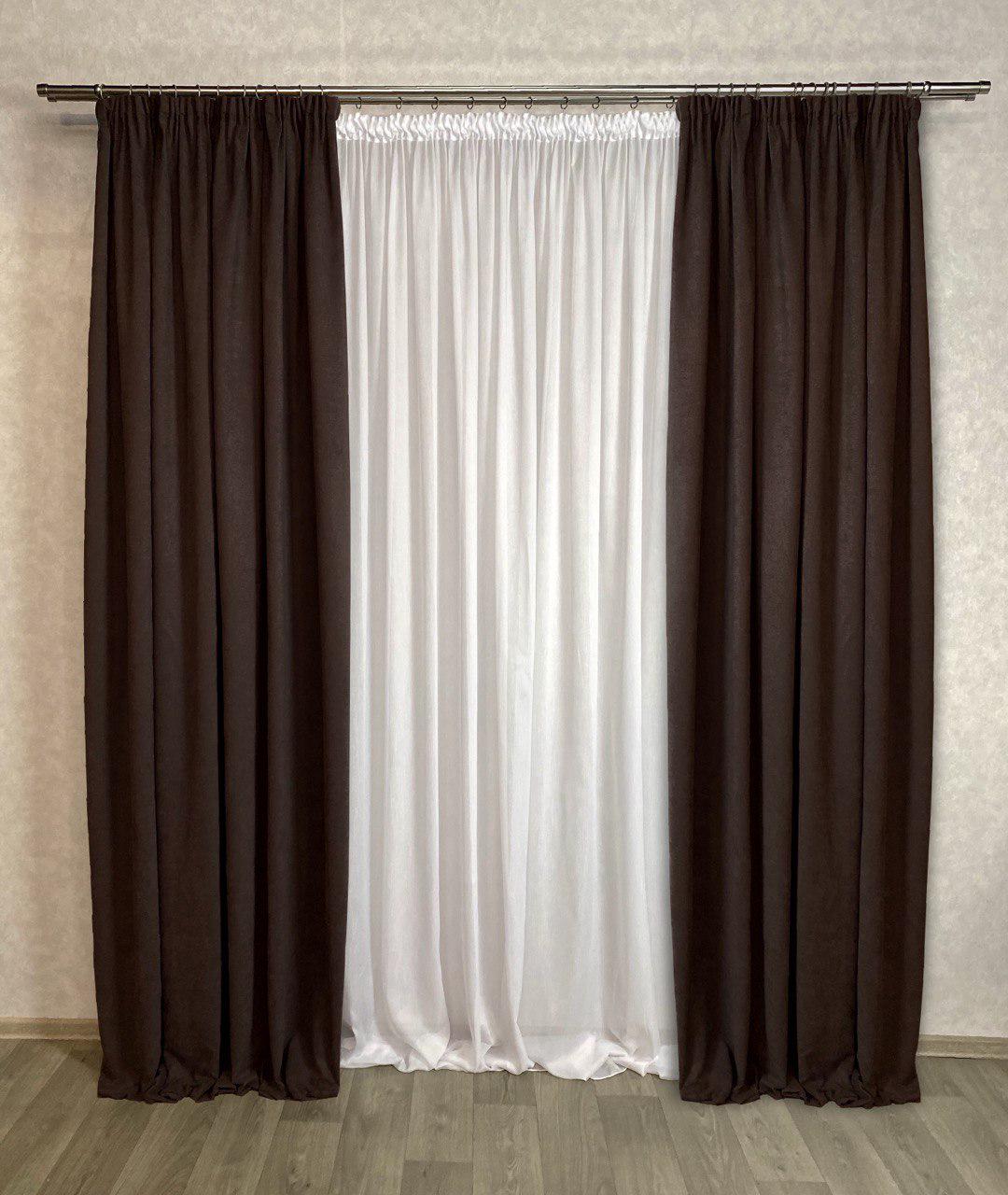 Комплект штор Diamond микровелюр 150х280 см 2 шт. Коричневый - фото 1 Комплект штор Diamond микровелюр 150х280 см 2 шт. Коричневый - фото 1