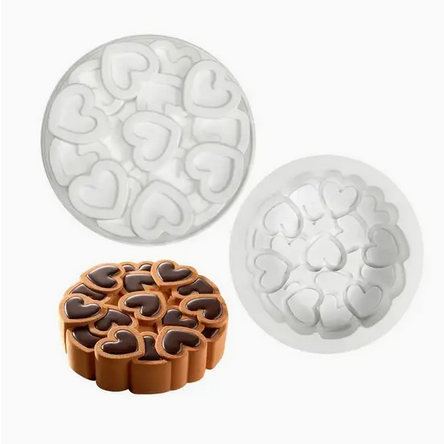 Форма силіконова для торта Серце до серця кругла 15,2 см (UC-3434) - фото 4