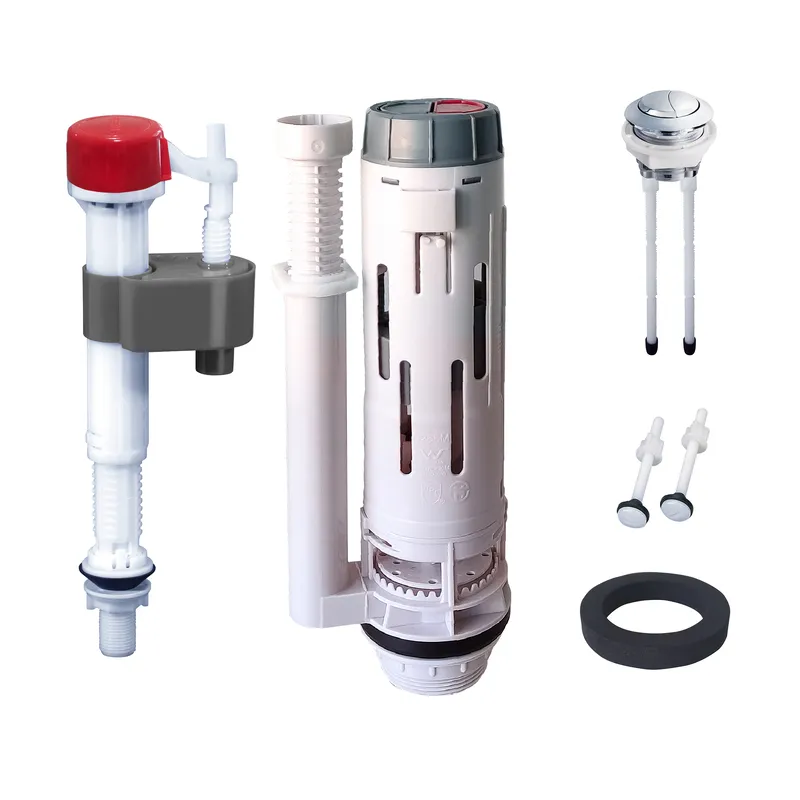 Комплект арматуры для сливного бачка KOER KT-0302-1/2" спускная 2-кнопочная/наполнительная с нижним подключением