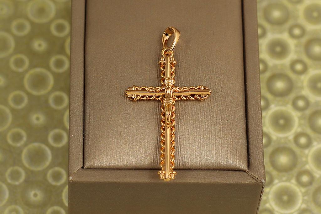 Крестик Xuping Jewelry пружина 3,2 см Золотистый (30633815)