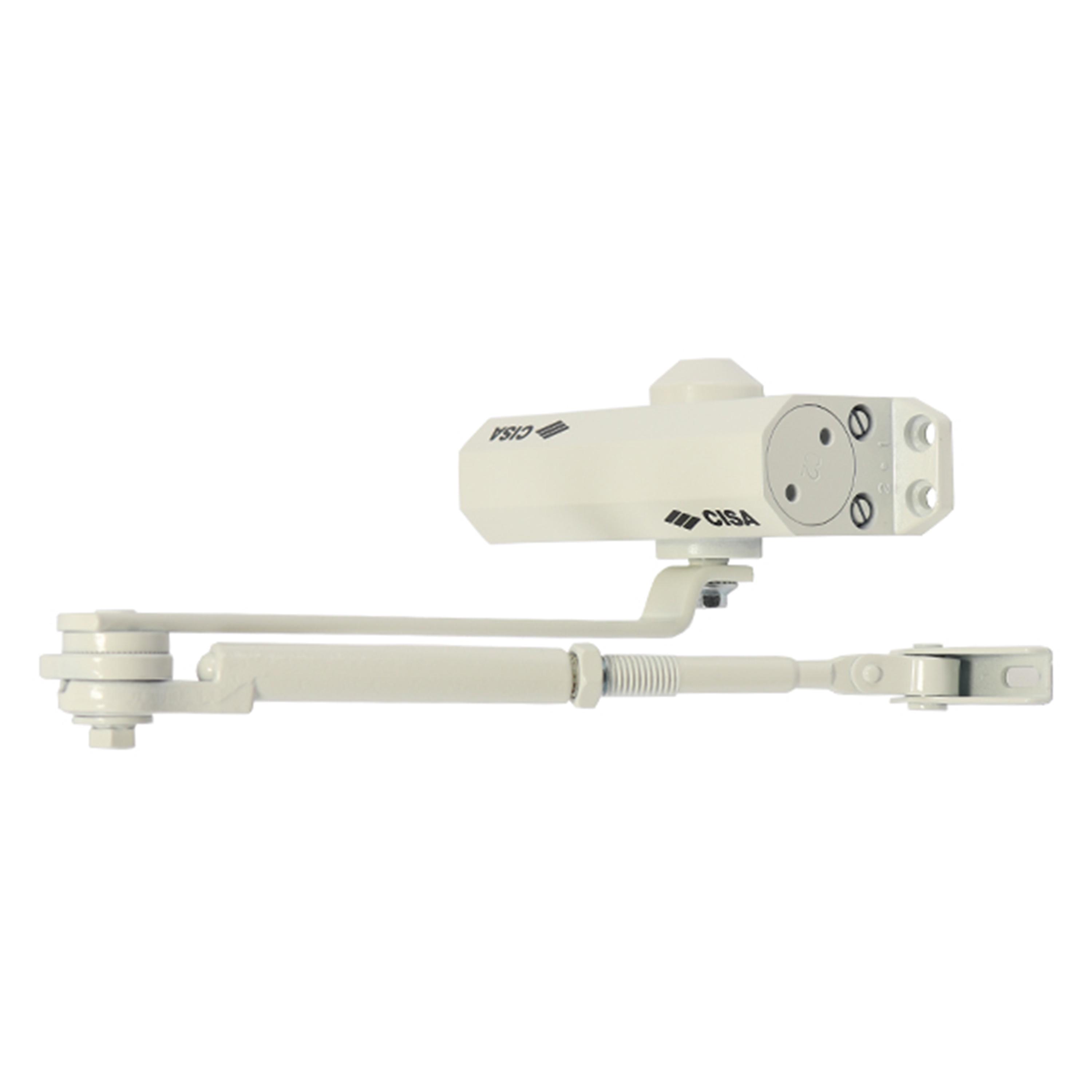 Доводчик Cisa 60461.03.0.45 STD HO с фиксацией до 80 кг Белый