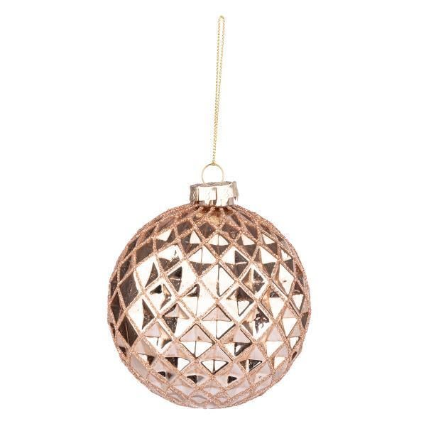 Шар новогодний Novogod’Ko стекло 8 см глянец орнамент Золотой (973833)