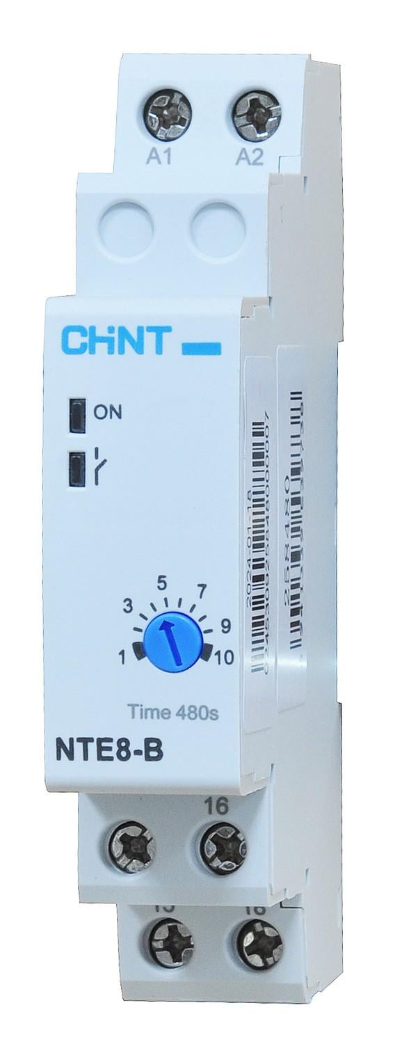 Реле времени Chint NTE8-480B задержка времени включения 0,5-8 мин/1NO/AC230V (258480)