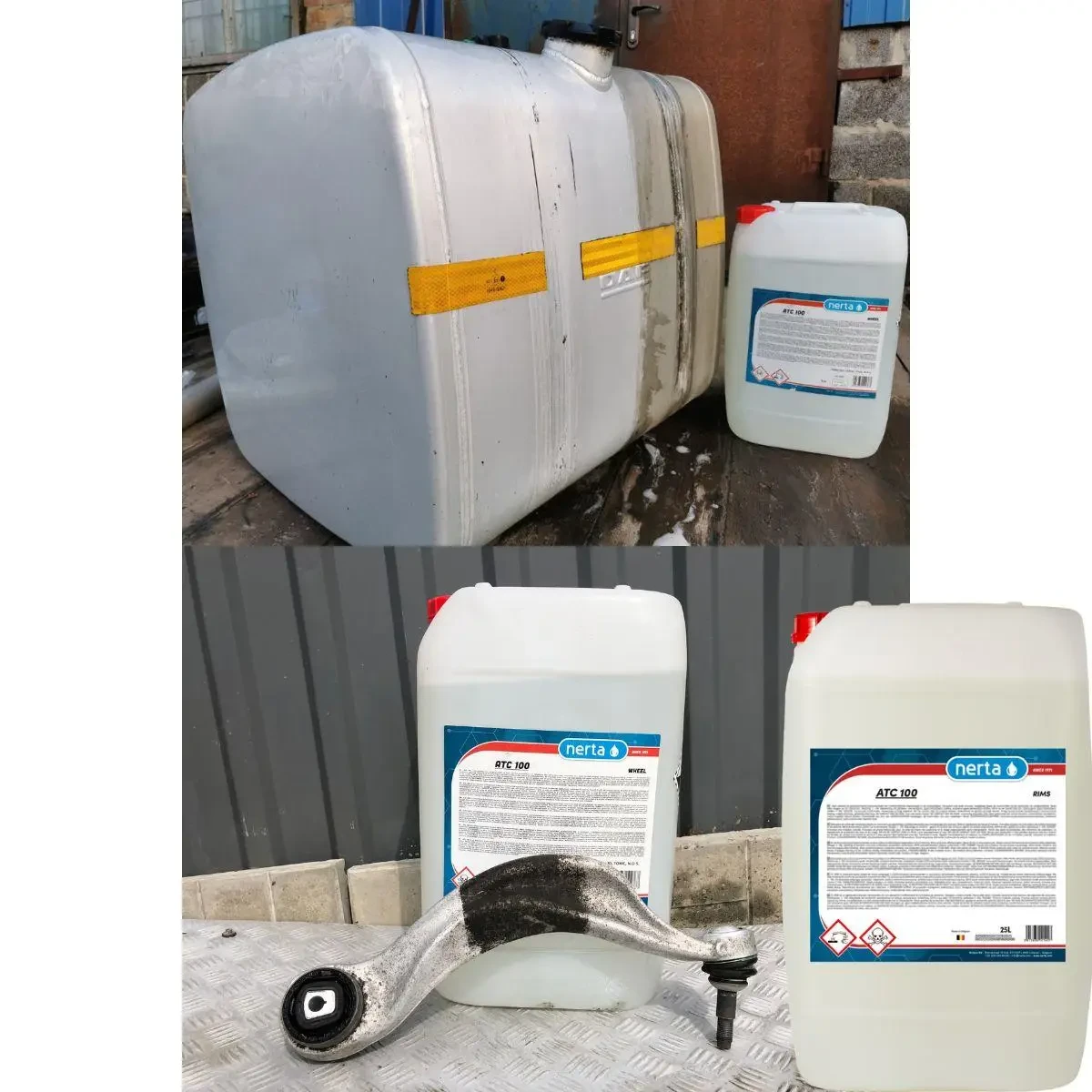 Очисник кислотний колісних дисків та алюмінієвих баків для видалення стійких забруднень ATC 100 Nerta 1 л - фото 3 Очисник кислотний колісних дисків та алюмінієвих баків для видалення стійких забруднень ATC 100 Nerta 1 л - фото 3