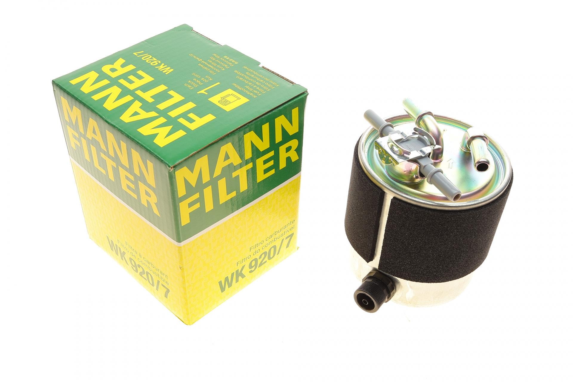Фильтр топливный Mann-Filter для Nissan Qashqai/X-Trail 1,5/2,0dci 07- (WK 920/7)