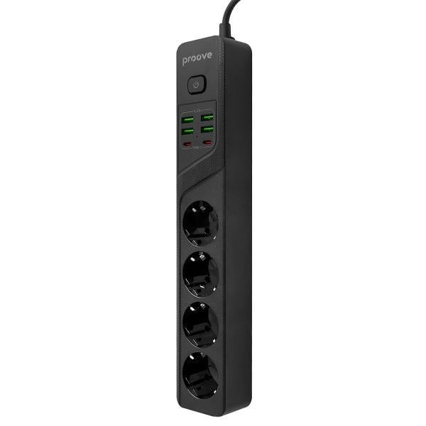 Подовжувач Proove Power Socket P-04 4 розетки/4 USB/2 Type-C 2 м 10A Black (P-04) - фото 4 Подовжувач Proove Power Socket P-04 4 розетки/4 USB/2 Type-C 2 м 10A Black (P-04) - фото 4