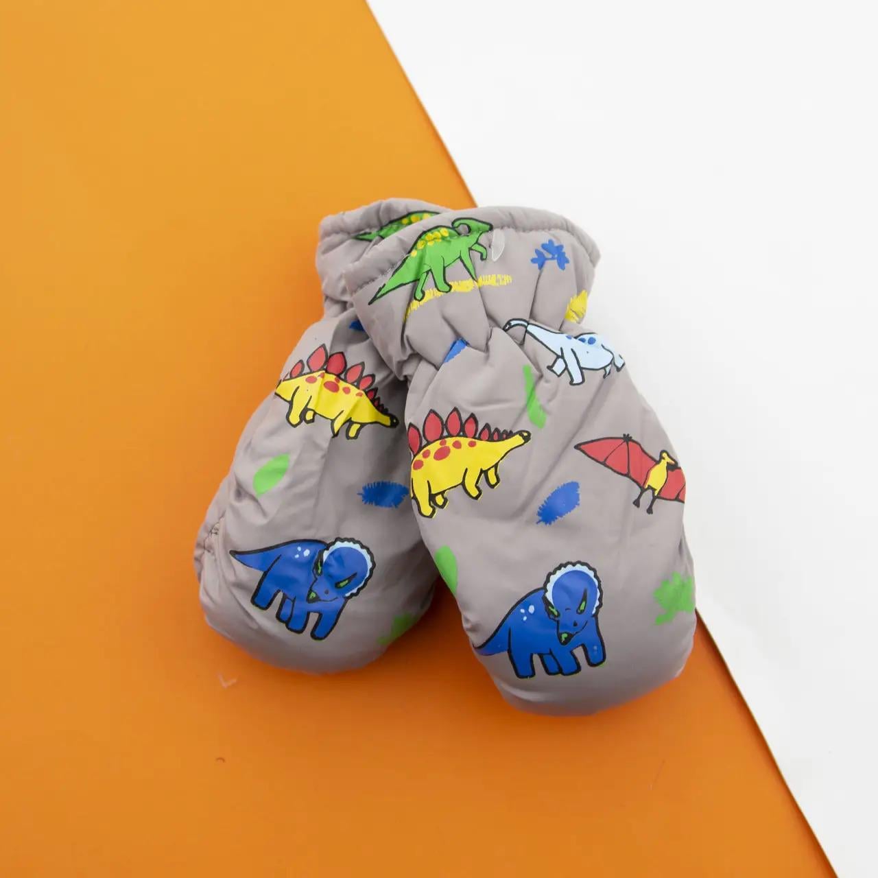 Детские перчатки болоневые лыжные 2-4 года р. 16 Серый (22-12-43)