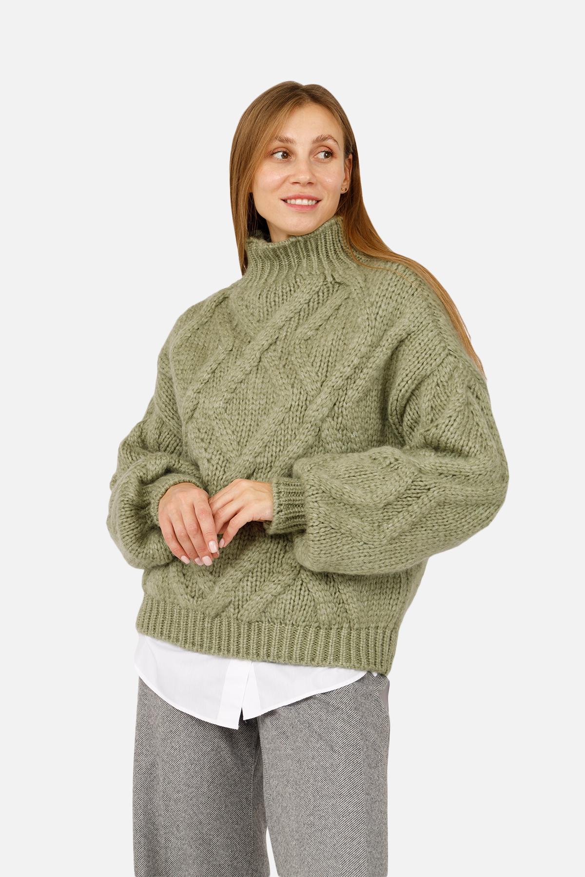 Свитер женский ЦБ-00262487 р. 46 Оливковый (SKT001026993) - фото 1