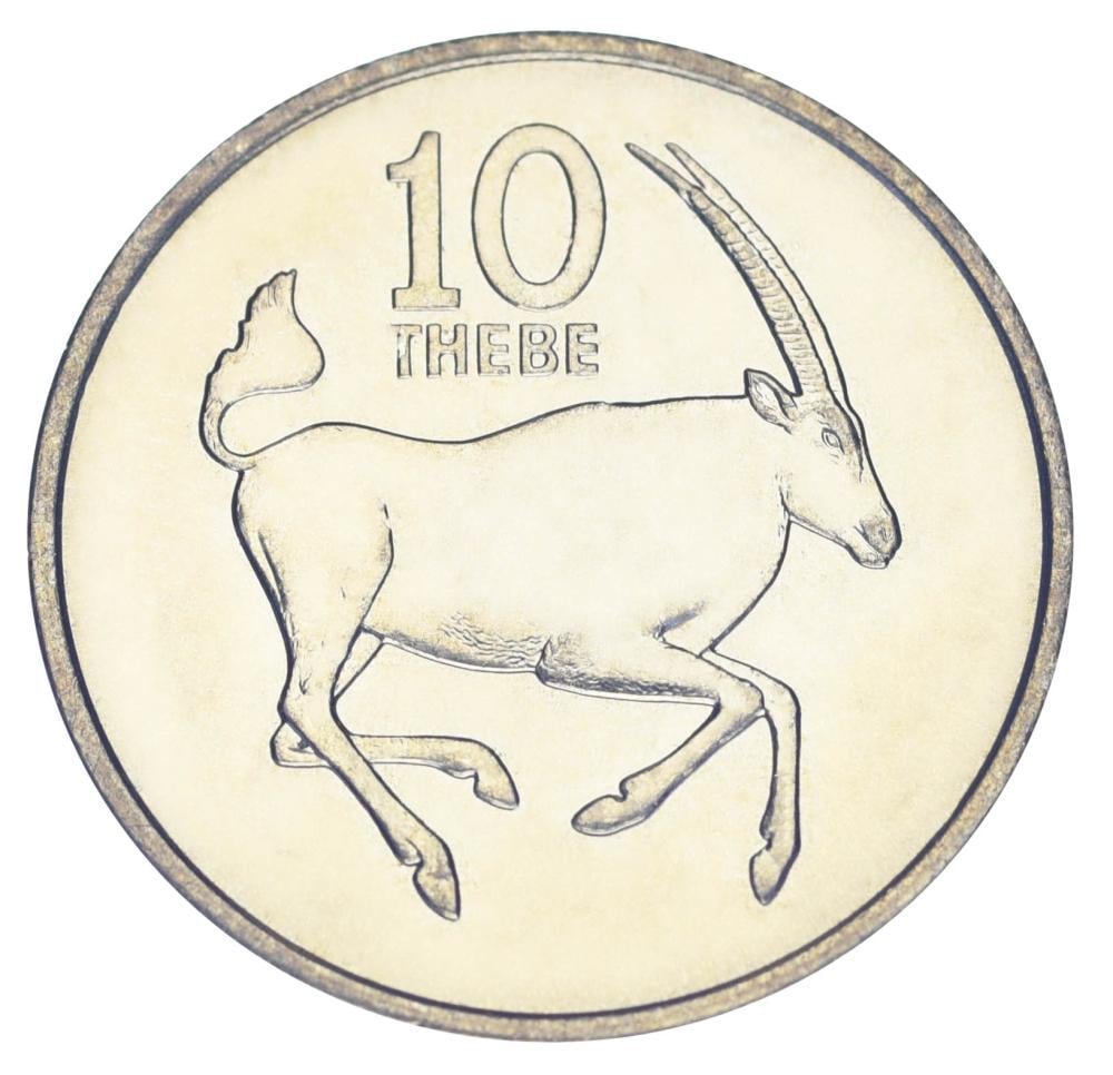 Коллекционная монета Ботсвана 10 тхебе 1976 UNC Антилопа (М19343)