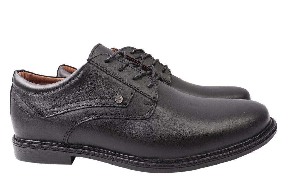 Туфли мужские Golovin из кожи на низком ходу на шнуровке р. 44 Черный (130-21DT)