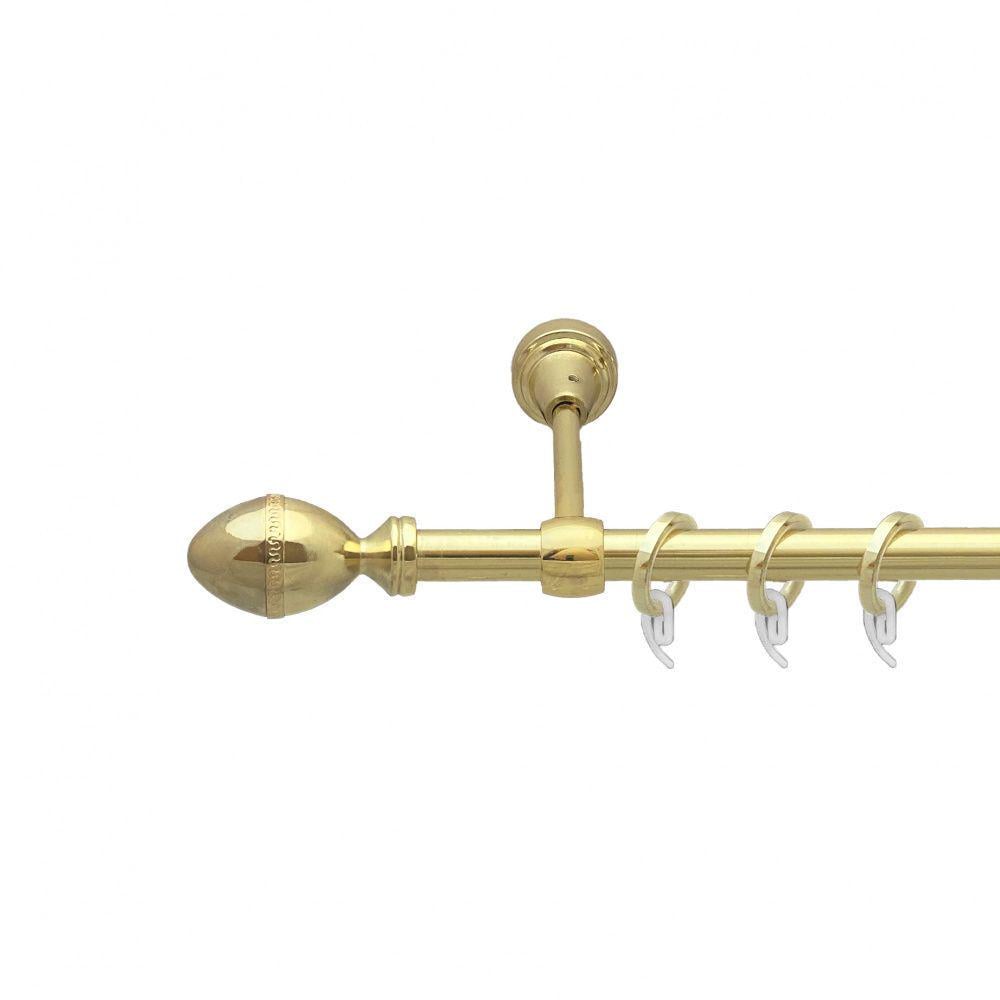 Карниз металлический Orvit Фарже двухрядный открытый/гладкая труба/кольцо металлическое Золото 25/16 мм 200 см (00-00012767)