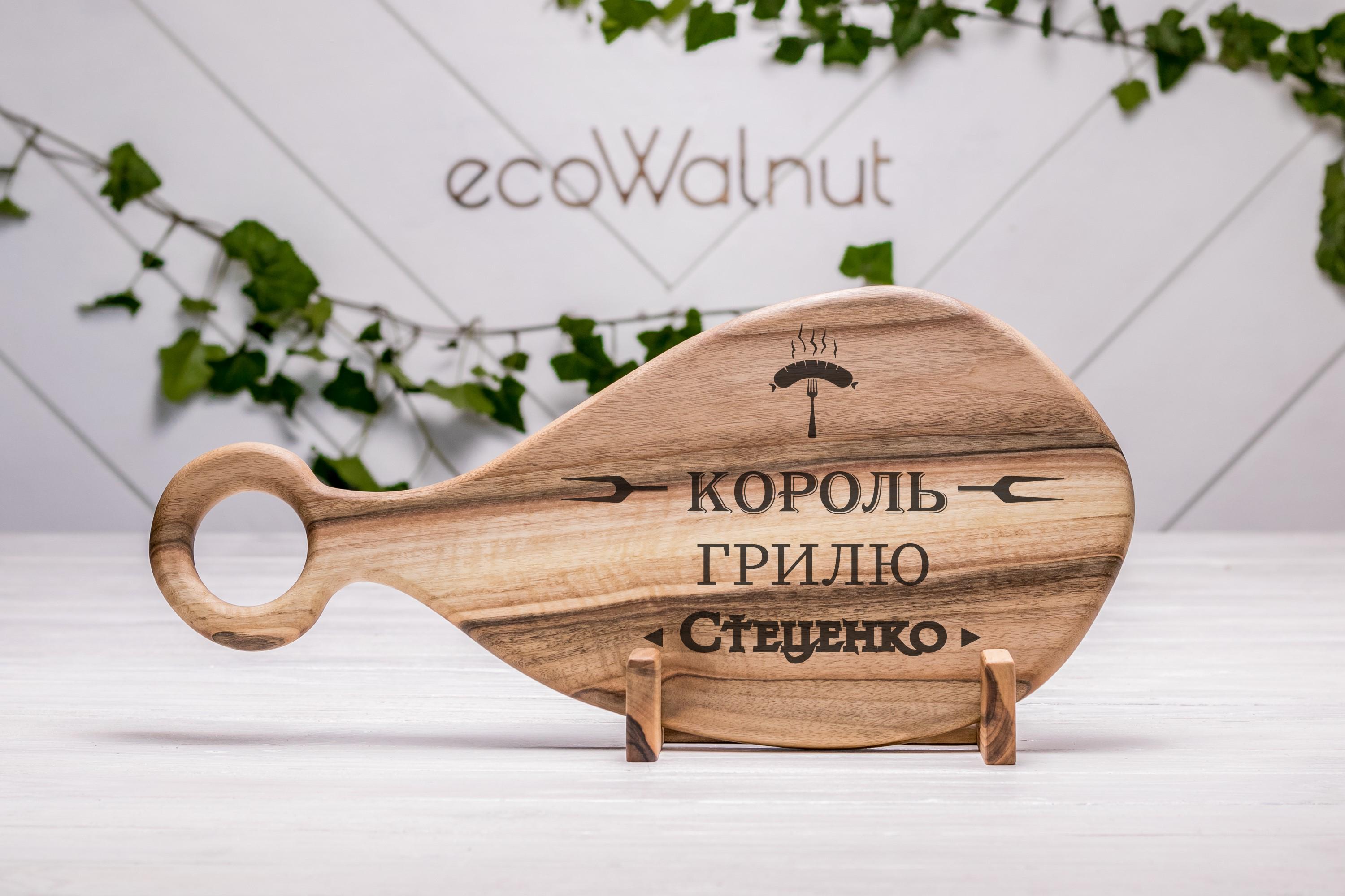 Кухонна дошка EcoWalnut з малюнком горіхова для нарізки M (EK-10.1)