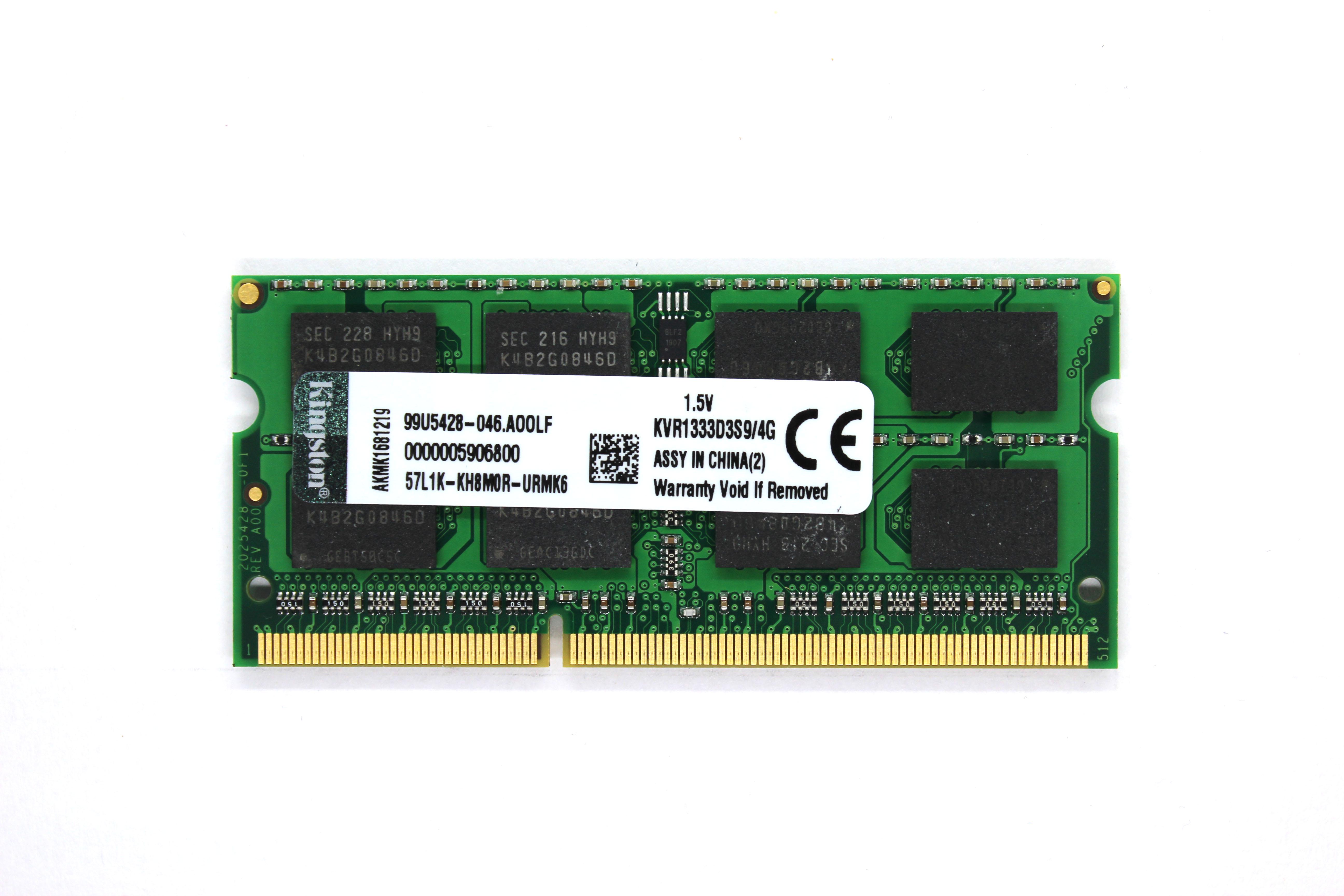 Оперативная память Kingston SO-DIMM DDR3 4 Гб 1333 МГц PC3-10600 (KVR1333D3S9/4G) - фото 2