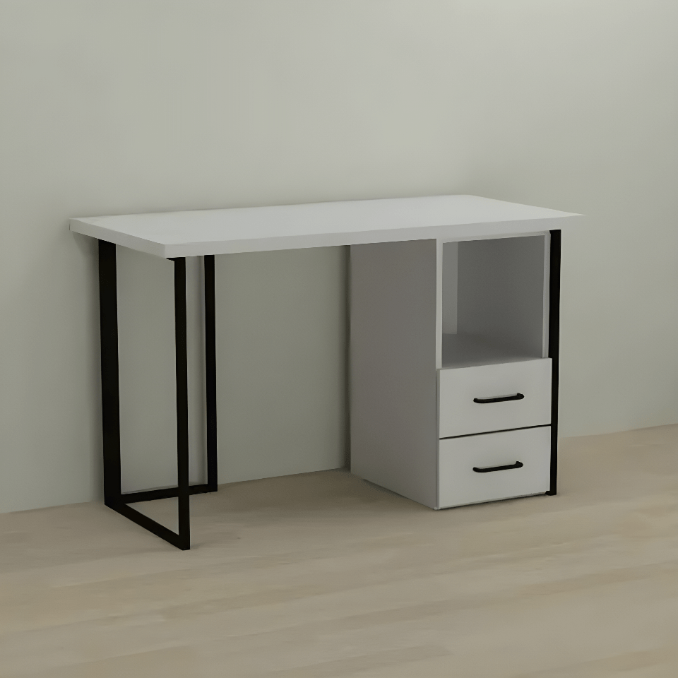 Компьютерный стол Ferrum-decor Отто ДСП 32 мм 75x120x60 см Черный/Белый (FRD-103576)