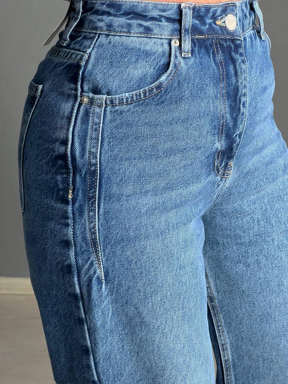 Джинси жіночі ITS Basic 2499 Wide Leg з високою талією рівні від стегна з виточками на стегнах р. 38 Світло-синій (3318) - фото 9