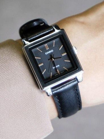 Наручные часы женские Casio LTP-E176L-1A Timeless Collection Lady Timeless Collection со стальным корпусом Черный (2913674013)