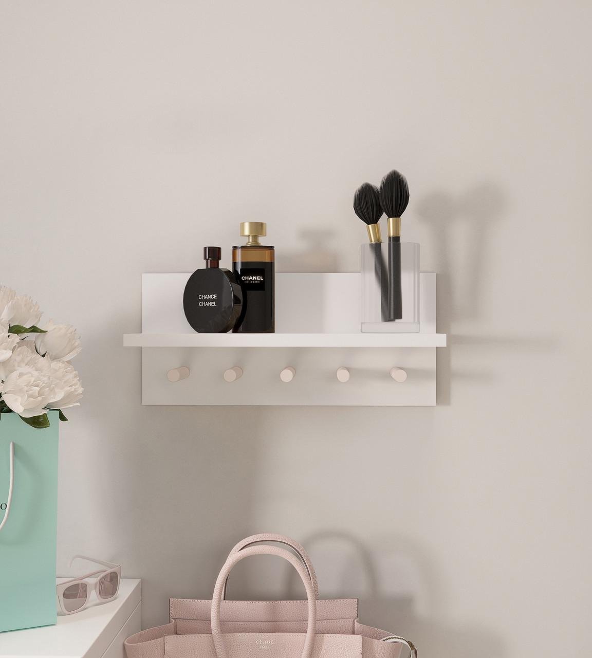 Ключница настенная W-3 400х116х180 мм Белый/Нагель Бежевый