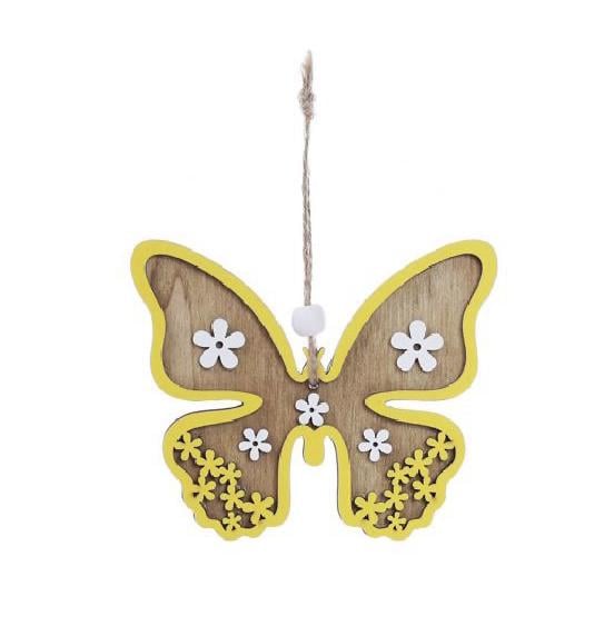 Декор на подвесе BonaDi Бабочка 10,5 см Жёлтый (781-919)