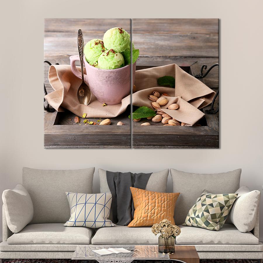 Настенний декор Фисташковое мороженое в сиреневой чашке 165x122 см (A367-2)
