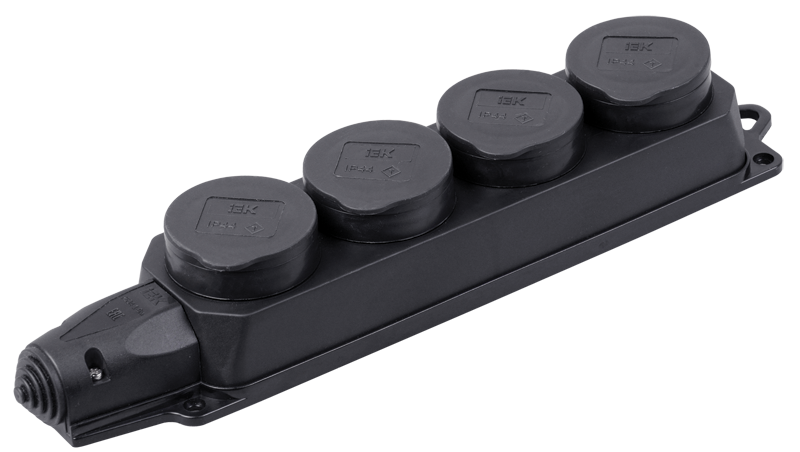 Колодка OMEGA УЕК 16A IP44 4 гнезда с защитными крышками РБ34-1-0м каучуковая (PKR64-016-2-K02) Колодка OMEGA УЕК 16A IP44 4 гнезда с защитными крышками РБ34-1-0м каучуковая (PKR64-016-2-K02)