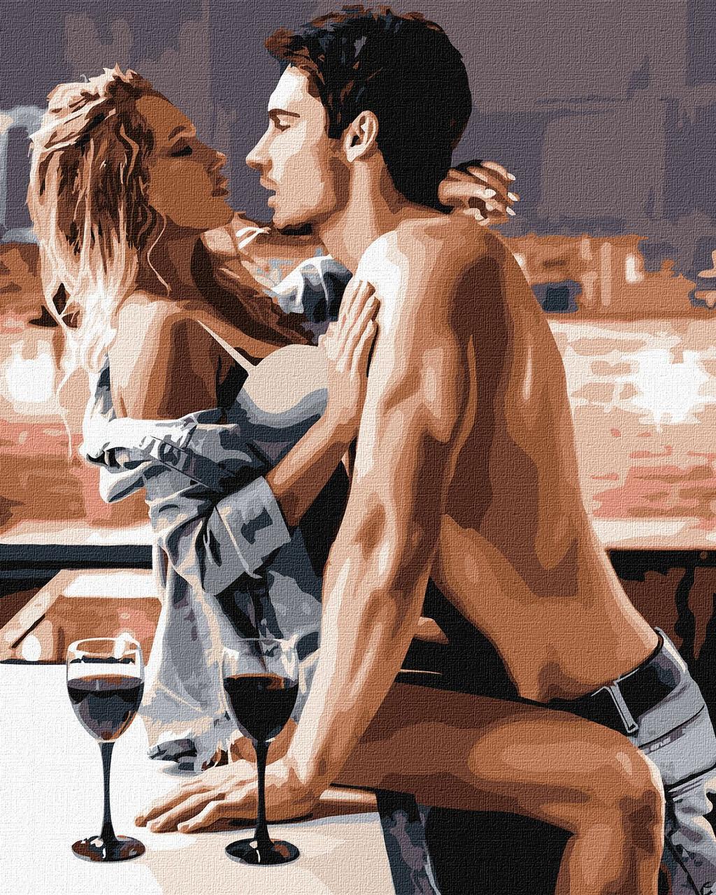 Картина за номерами Ideyka Люди Пристрасний сніданок 18+ 40х50 см (KHO 8520)