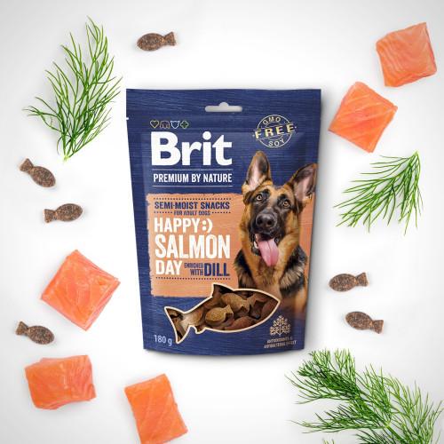 Лакомство для собак Brit Premium Semi-moist Snacks Salmon with Dill с лососем и укропом 180 г - фото 2