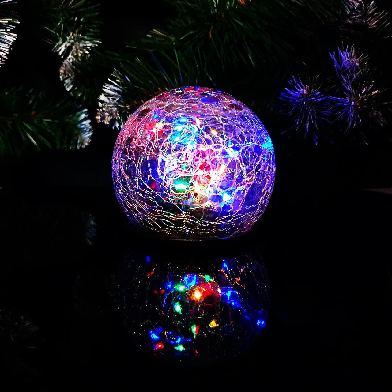 Ліхтарик садовий на сонячній батареї з ефектом битого скла 10 см Мультиколор - фото 3 Ліхтарик садовий на сонячній батареї з ефектом битого скла 10 см Мультиколор - фото 3